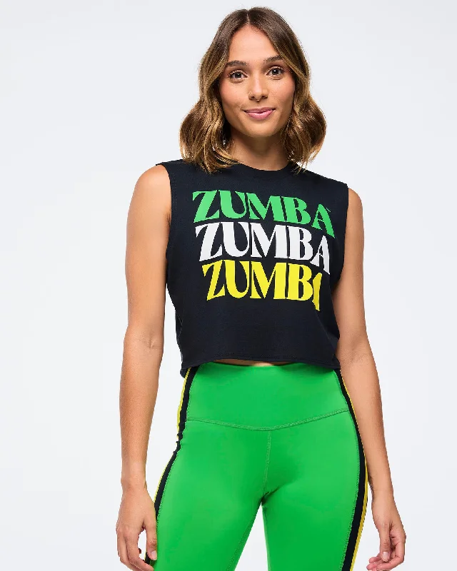 Zumba Haus Crew Neck Muscle Tank floral tank top