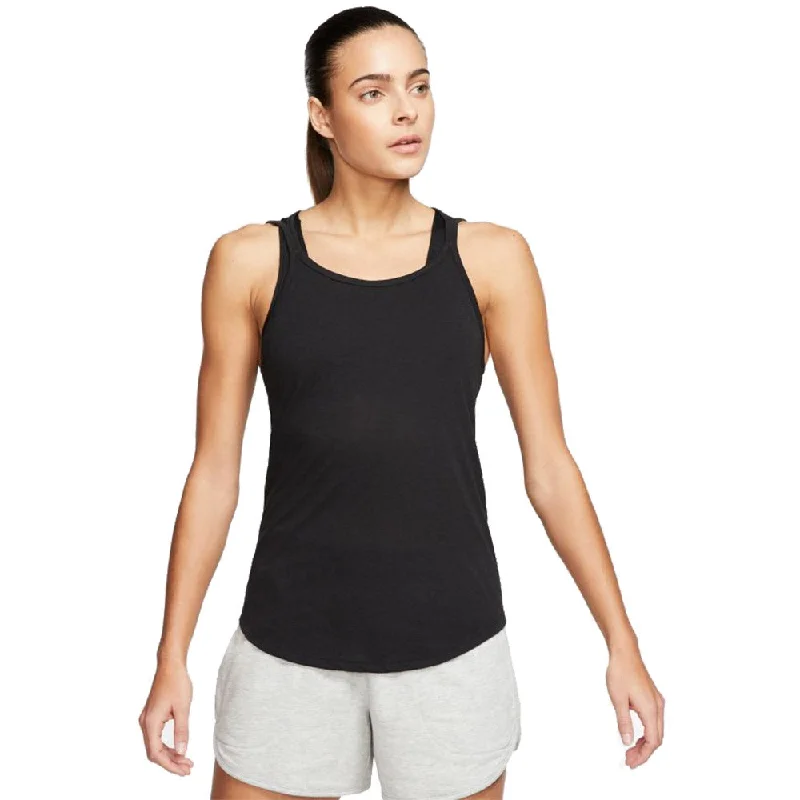 Nike Yoga Strappy Black Womens Tank Top open back tank