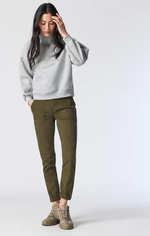 IVY DARK JADE TWILL PANT Comfortable Jogger Trousers