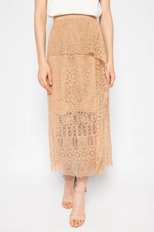 Carine Skirt in Nude cashmere skirt plush