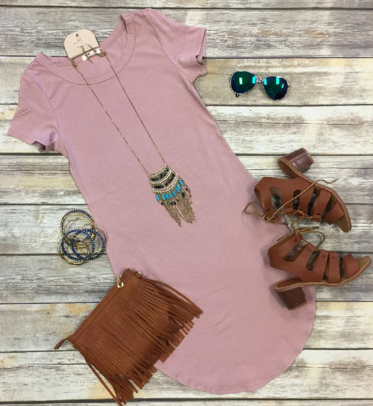 Fun in the Sun Tunic Dress: Dusty Rose Tunics Winter warm