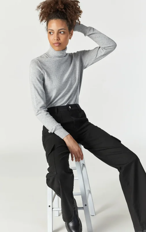 ALVA BLACK LUXE TWILL PANT Soft Wool Pants