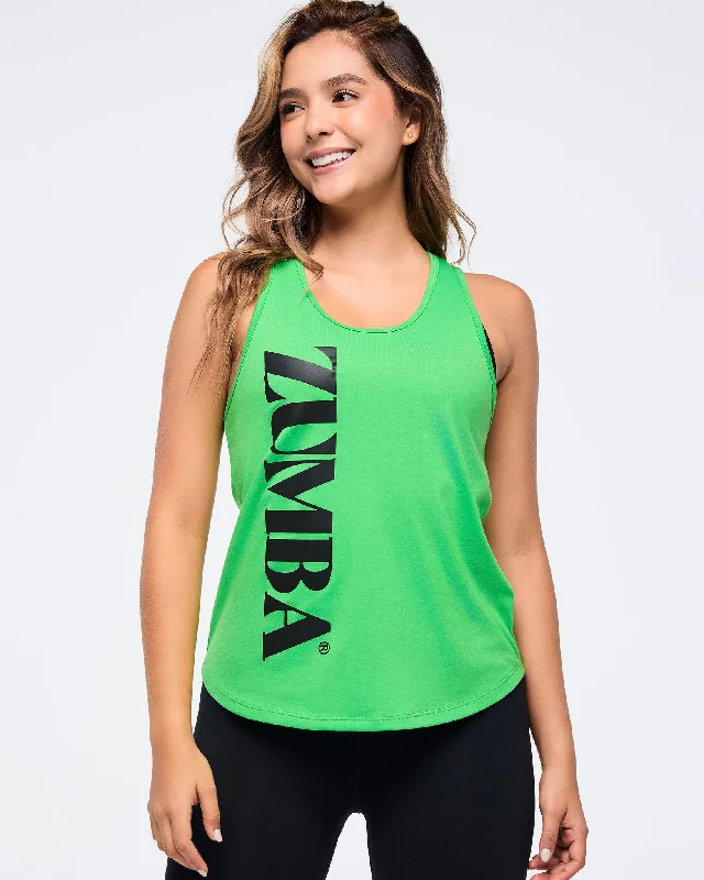 Zumba Haus Loose Racerback Tank cutout tank top