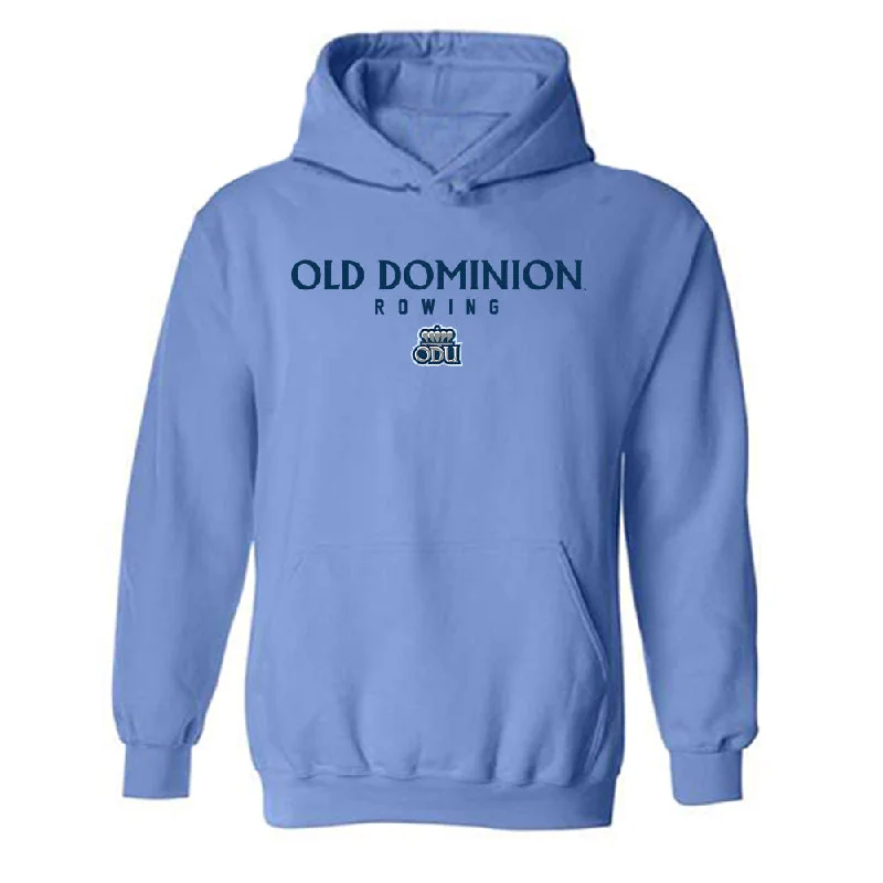 Old Dominion - NCAA Women's Rowing : Sophie Bell - Classic Shersey Hooded Sweatshirt Hoodie with Hem Applique Textured Unique