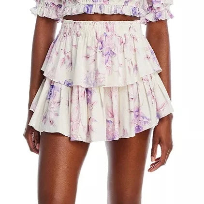 SPNLL SPANISH LILAC RUFFLE MINI SKIRT cashmere skirt fine