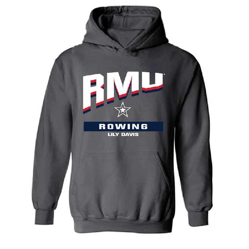 Robert Morris - NCAA Women's Rowing : Lily Davis - Classic Fashion Shersey Hooded Sweatshirt Hoodie with Ribbed Neckline Snug Warm