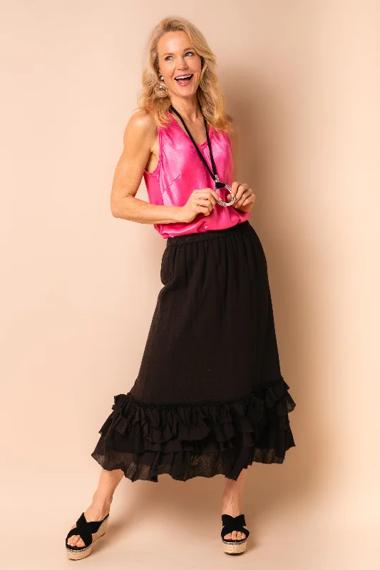 Sua Skirt in Onyx velvet skirt plush