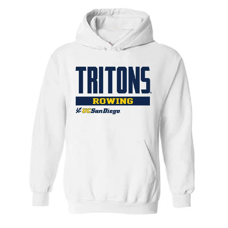 UCSD - NCAA Women's Rowing : Holly Handler - Classic Fashion Shersey Hooded Sweatshirt Hoodie with Rolled Sleeves Casual Relaxed