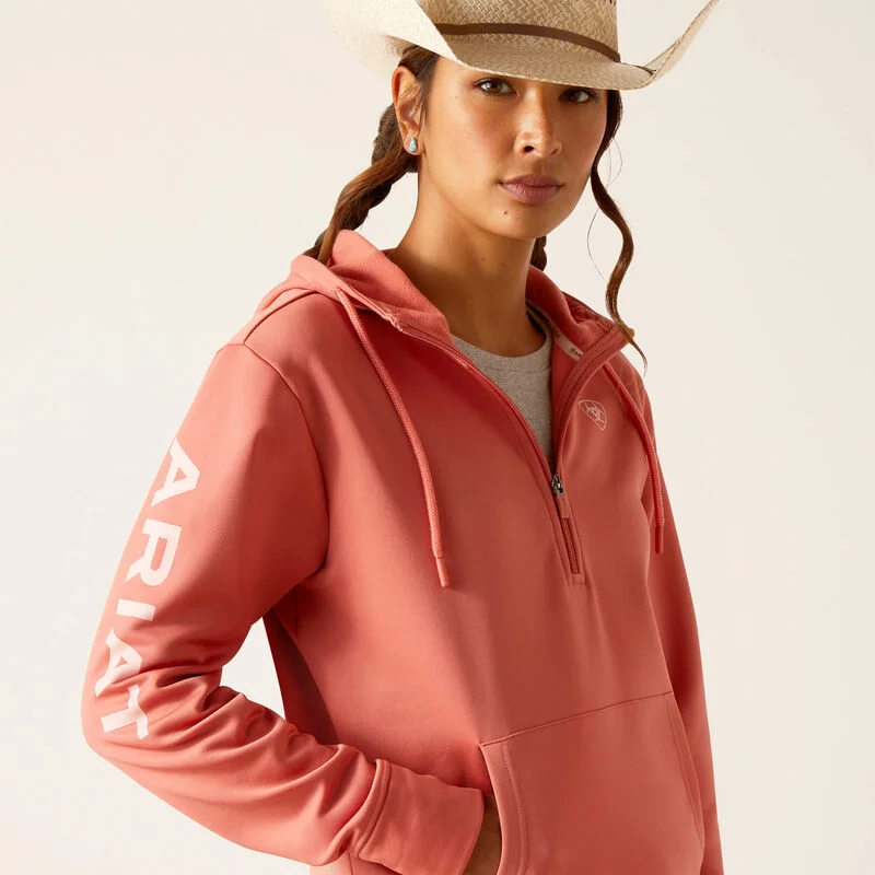 Ariat Tek Peachy Keen 1/2 Zip Hoodie Hoodie with Hem Ribbing Snug Secure