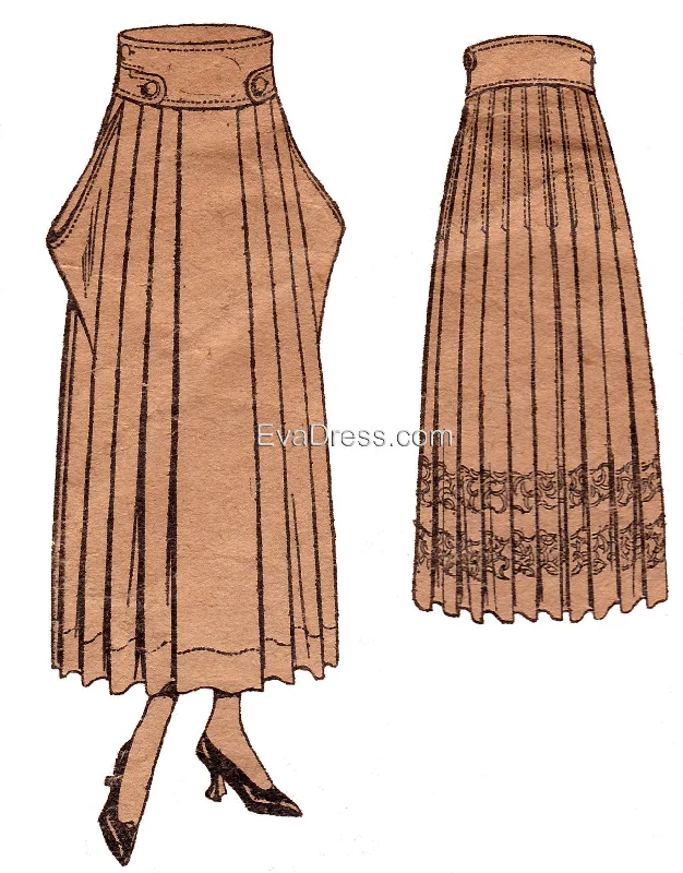 1917 Plaited Skirt Sk10-7339 casual skirt length