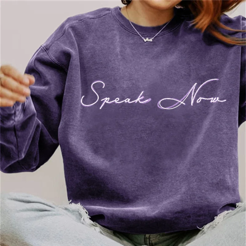 'Speak Now' Women's Sweatshirt Hoodie with Relaxed Fit Easy Casual