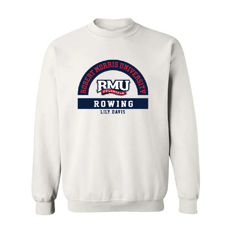 Robert Morris - NCAA Women's Rowing : Lily Davis - Classic Fashion Shersey Crewneck Sweatshirt Hoodie with Puffed Sleeves Voluminous Trendy