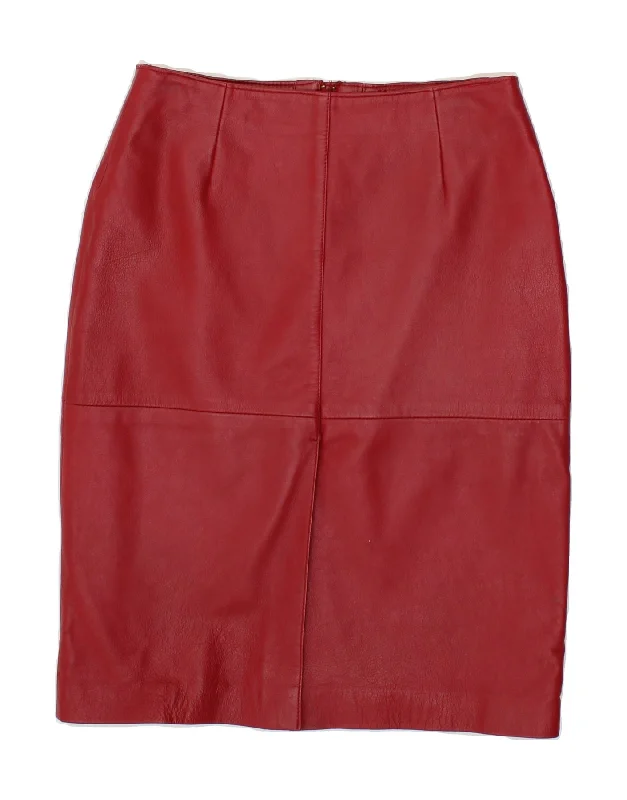 RIVER ISLAND Womens Leather Skirt W28 Medium  Red Leather vintage skirt charm