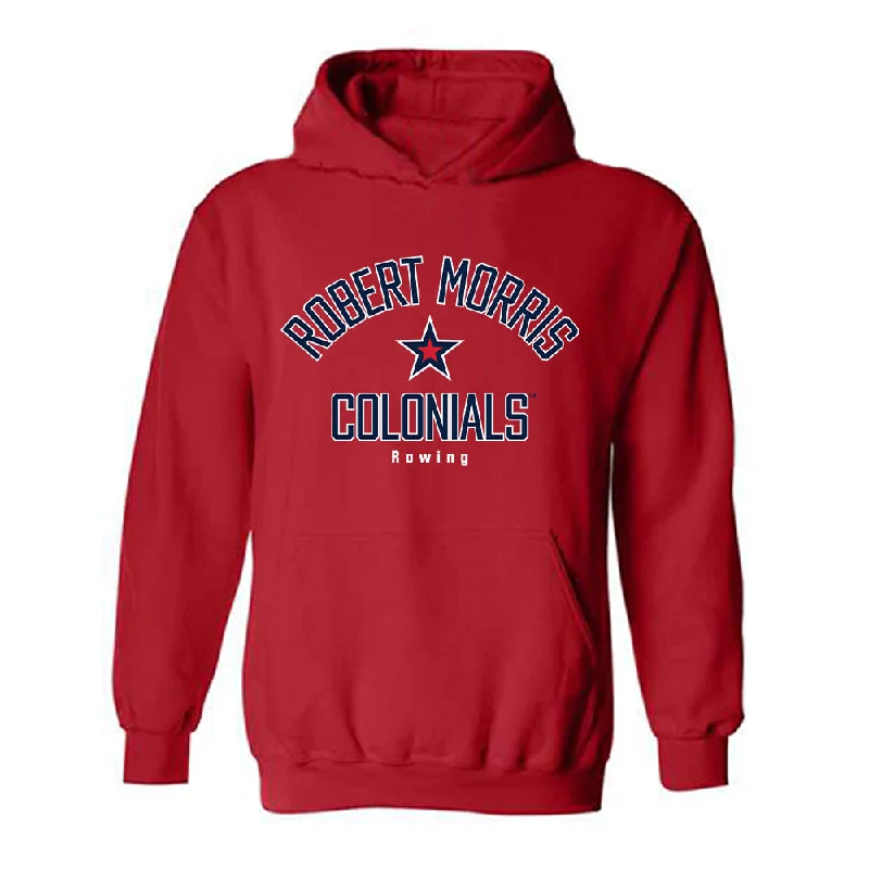 Robert Morris - NCAA Women's Rowing : Sophia Updyke - Classic Shersey Hooded Sweatshirt Hoodie with Hem Fringe Bohemian Relaxed