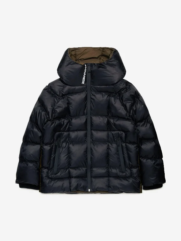 Dsquared2 Kids Puffer Jacket in Black Anorak Shell Jacket Lightweight Jacket