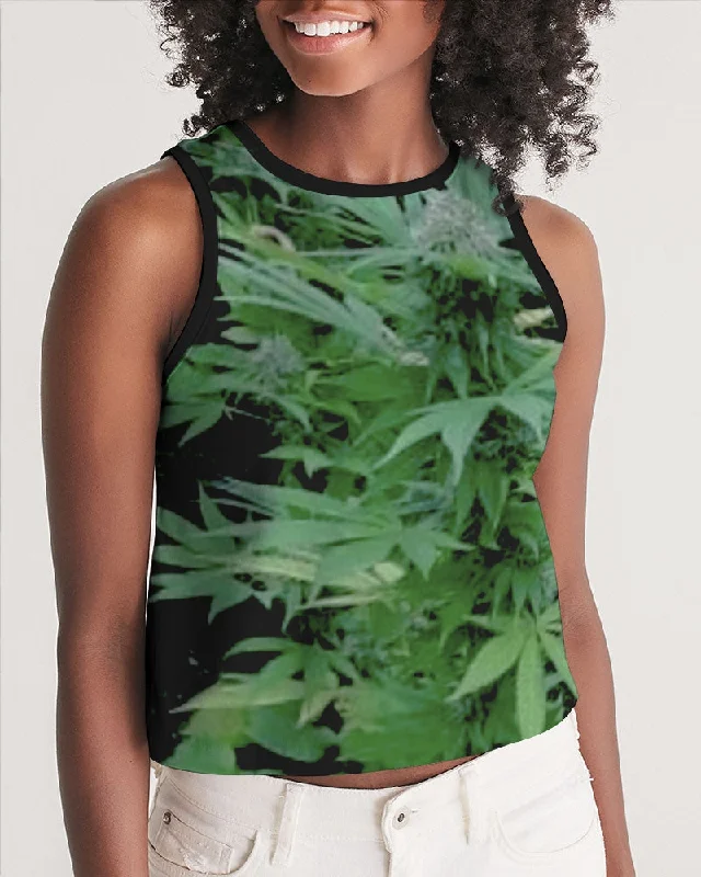 THE BUD - DARKER SHADE Women's Cropped Tank print tank top