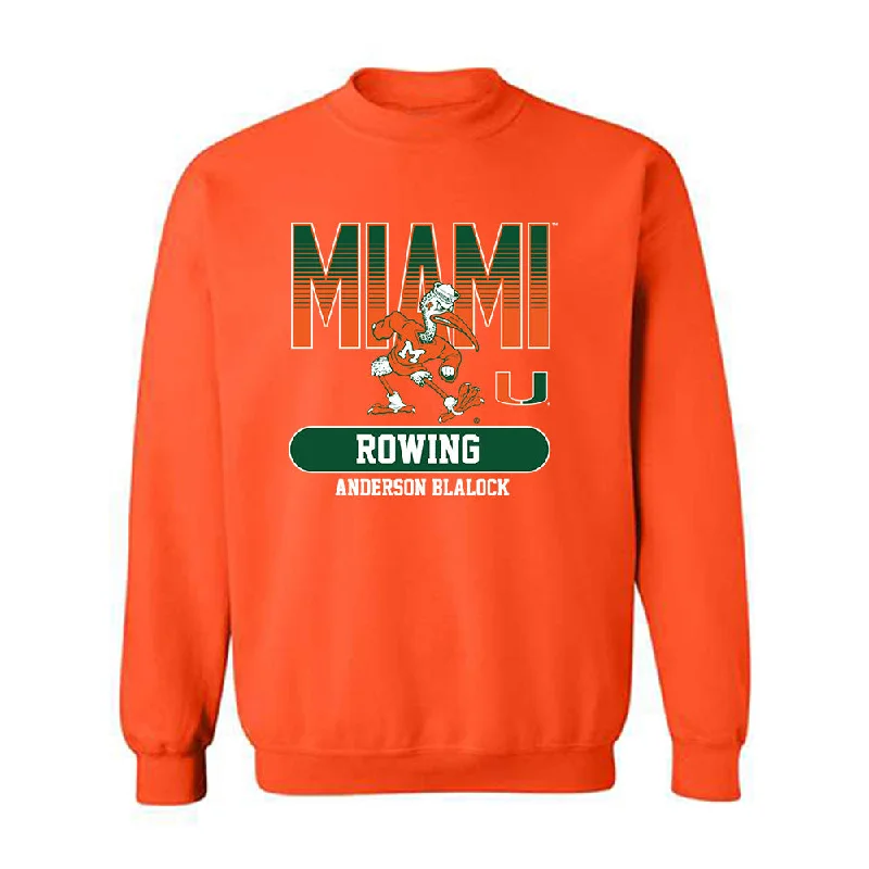 Miami - NCAA Women's Rowing : Anderson Blalock - Classic Fashion Shersey Crewneck Sweatshirt Hoodie with Patch Decorative Personalized