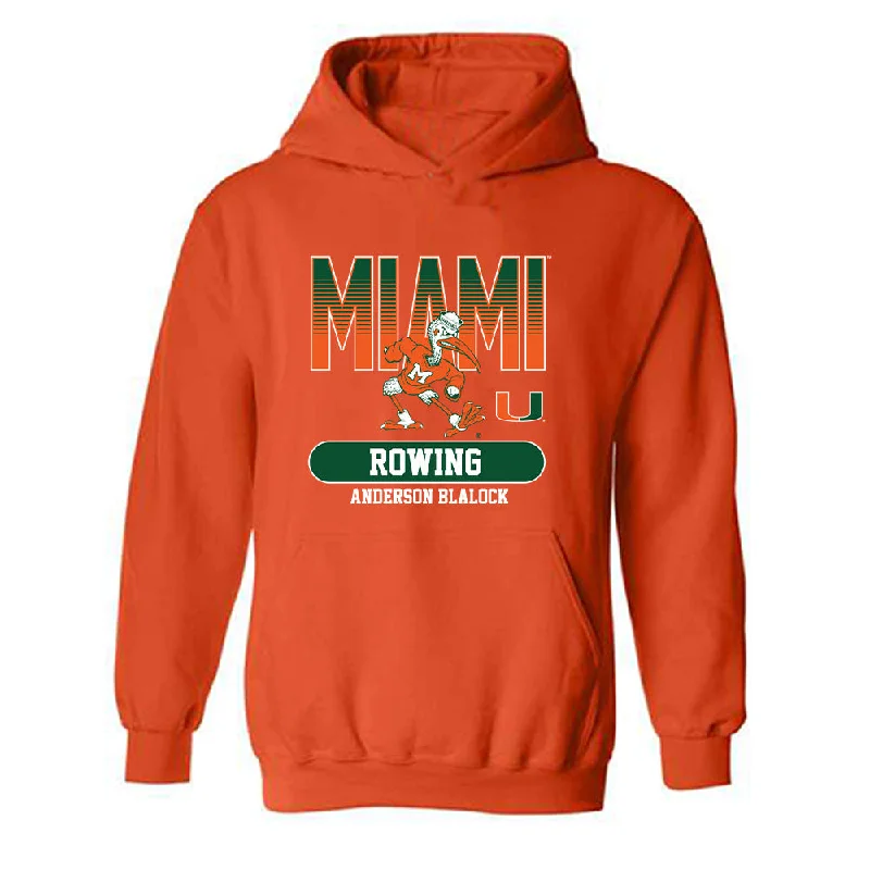 Miami - NCAA Women's Rowing : Anderson Blalock - Classic Fashion Shersey Hooded Sweatshirt Hoodie with Embroidery Detailed Premium