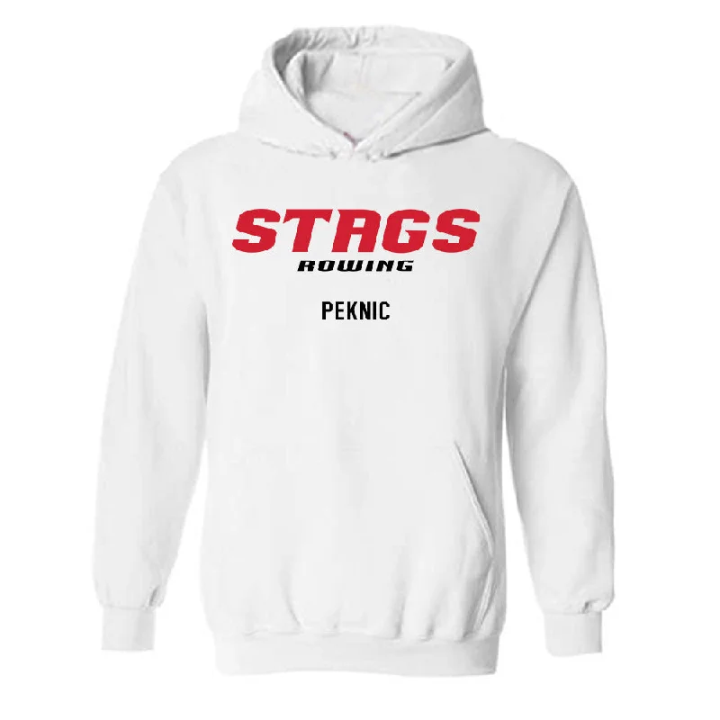 Fairfield - NCAA Women's Rowing : Brian Peknic - Classic Fashion Shersey Hooded Sweatshirt Hoodie with Hidden Zipper Minimalist Clean