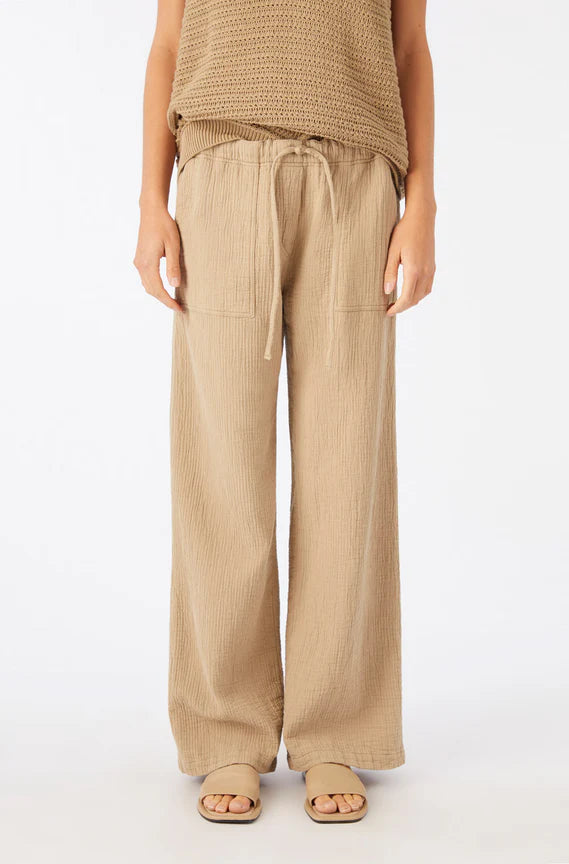 AMO Adelina Beach Pant in Khaki Stylish Casual Pants