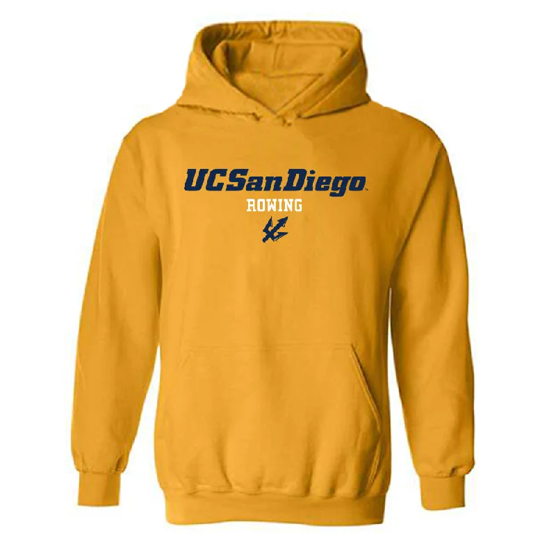 UCSD - NCAA Women's Rowing : Holly Handler - Classic Shersey Hooded Sweatshirt Hoodie with Set-In Sleeves Structured Classic