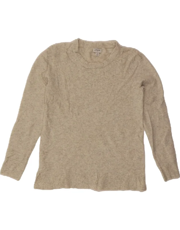 J. CREW Womens Boat Neck Jumper Sweater UK 10 Small Beige Acrylic Stylish Fashionable Trendy