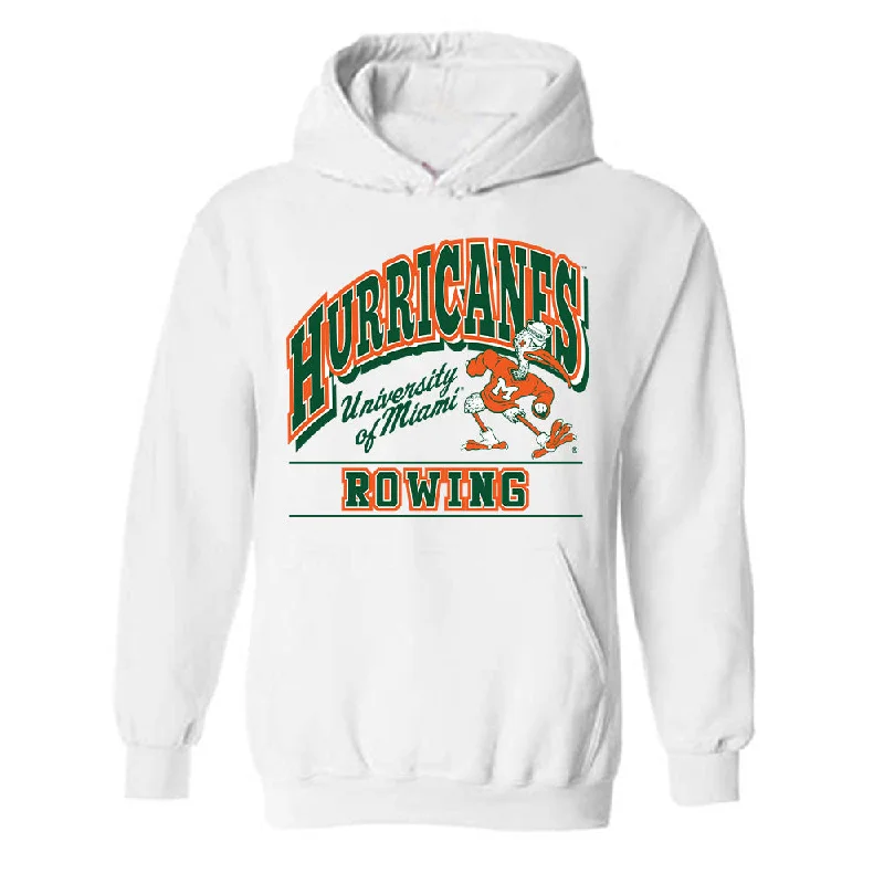 Miami - NCAA Women's Rowing : Peyton Hulsewe - Classic Shersey Hooded Sweatshirt Hoodie with Hem Embroidery Detailed Premium