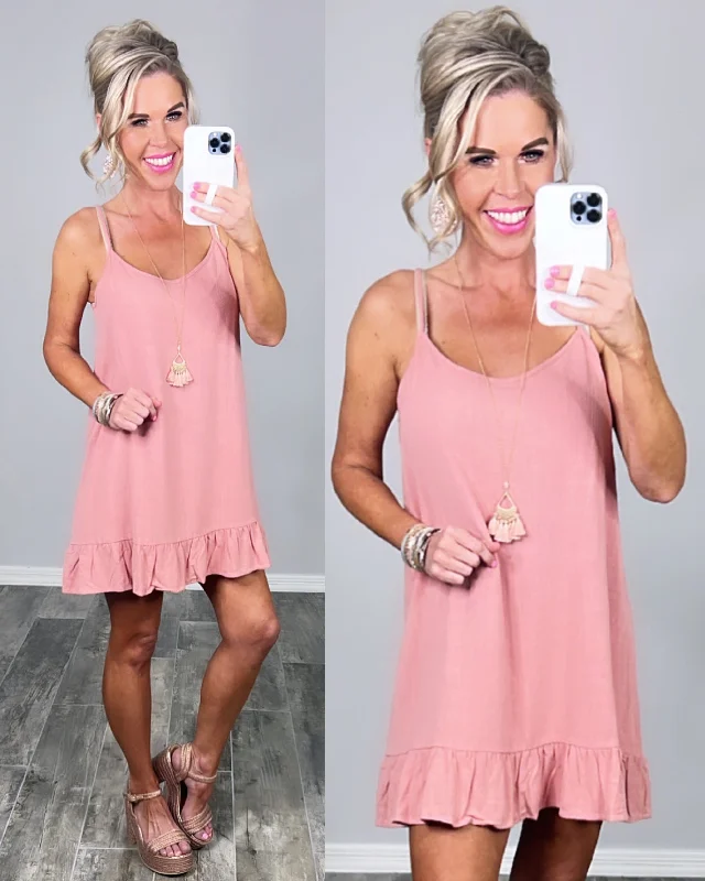 Sunday Brunch Ruffle Dress - Rose Tunics Luxurious premium