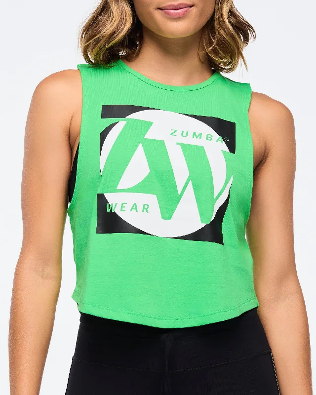 Zumba Haus Crop Muscle Tank lace back tank