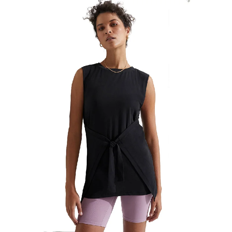 Varley Napa Black Womens Tank Top sheer tank top