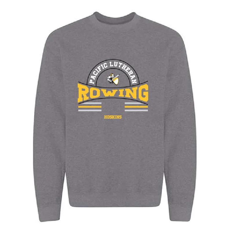 PLU - NCAA Women's Rowing : Sarah Hoskins - Classic Fashion Shersey Crewneck Sweatshirt Hoodie with Stripes Bold Sporty