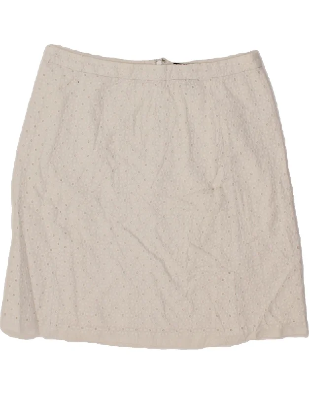 GANT Womens A-Line Skirt UK 14 Medium W30  White Ikat Cotton cotton skirt soft