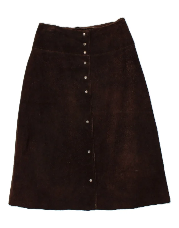 VINTAGE Womens Suede A-Line Skirt W28 Medium Brown tulle skirt dreamy