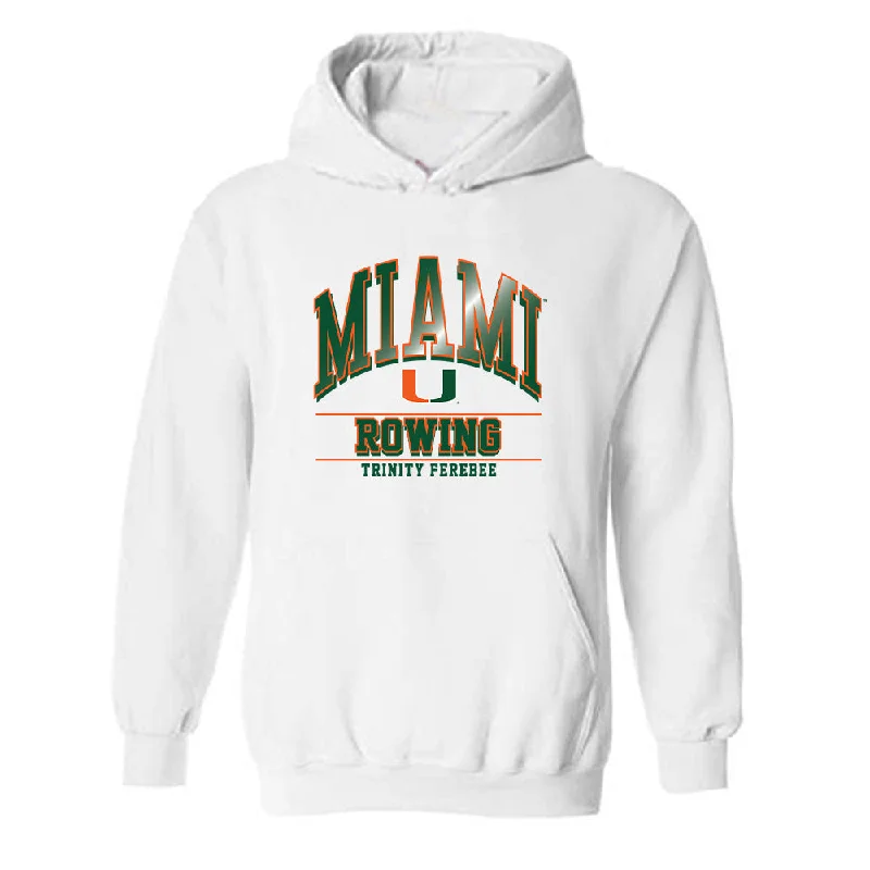 Miami - NCAA Women's Rowing : Trinity Ferebee - Classic Fashion Shersey Hooded Sweatshirt Hoodie with Turtle Neck Cozy Winter