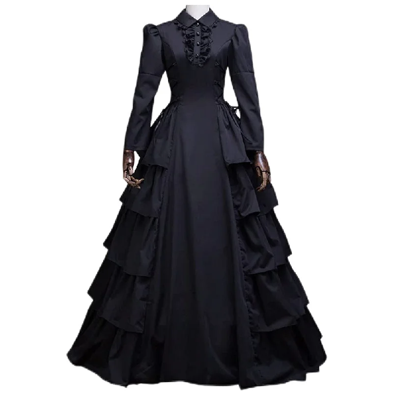 Wjczt pretty halloween costumes Medieval Victorian Dress Halloween Renaissance Gothic Lace Queen Princess Dress Tunics Long Elegant