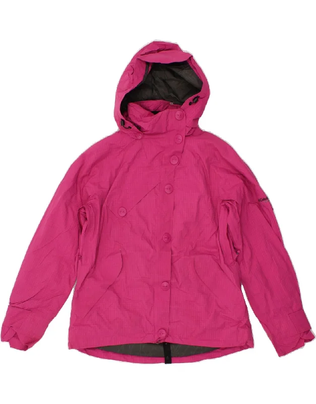 COLUMBIA Womens Titanium Hooded Rain Jacket UK 14 Medium Pink Nylon Denim Jacket Leather Jacket Suede Jacket