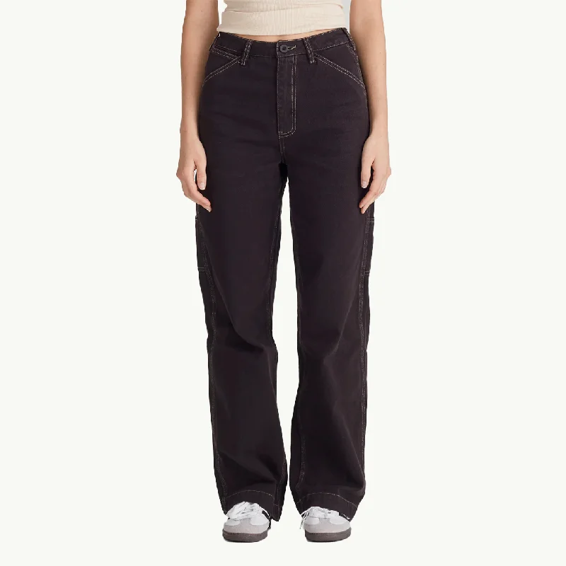 Women's Carpenter Pant - Vintage Black Modern Stretch Trousers