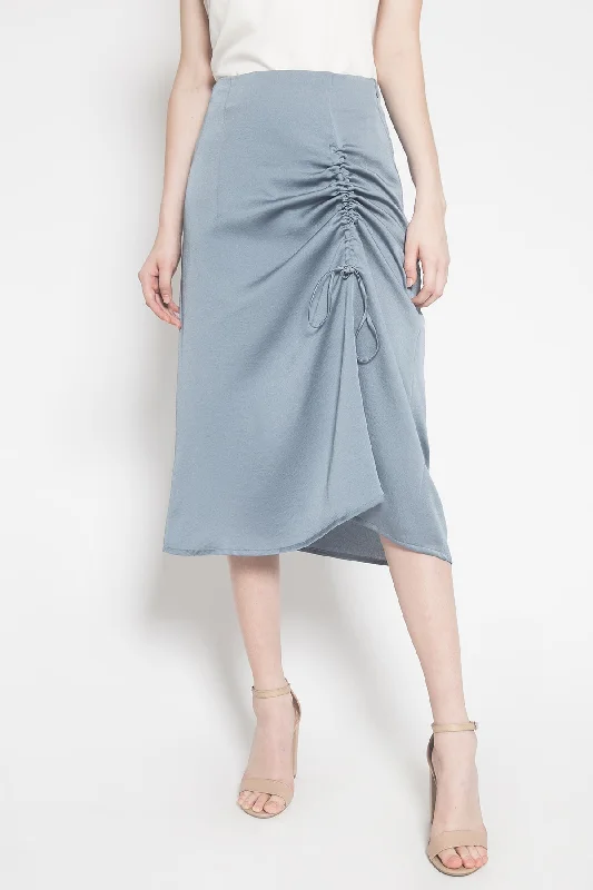 Up Front Skirt in Greyish Baby Blue chiffon skirt airy