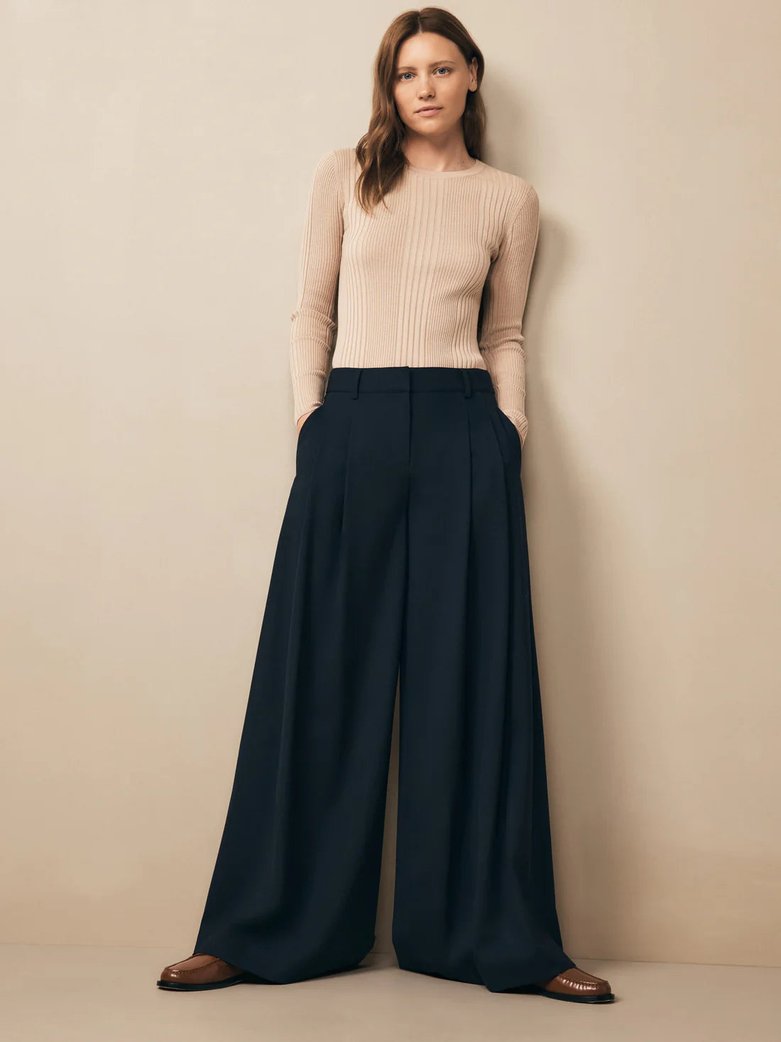 TWP New Didi Pant Midnight Trendy Wide-Leg Pants