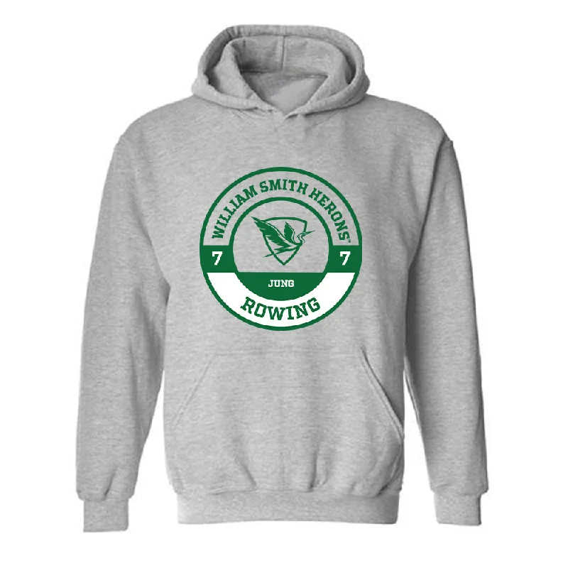 HWS - NCAA Women's Rowing : Grace Jung - Classic Fashion Shersey Hooded Sweatshirt Hoodie with Back Slit Movement Comfort