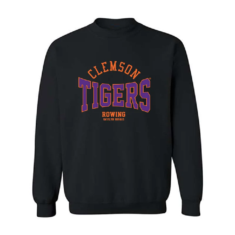 Clemson - NCAA Women's Rowing : Skyler Riggio - Classic Fashion Shersey Crewneck Sweatshirt Hoodie with Belted Waist Structured Tailored