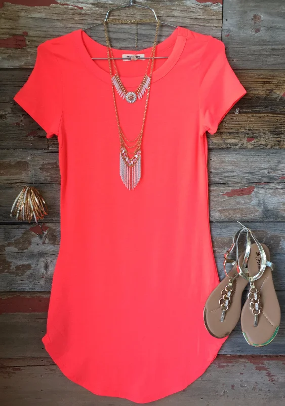 Fun in the Sun Tunic Dress: Neon Coral Tunics Bestseller popular