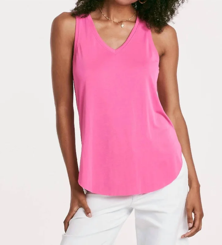 Tuberose Ellis Tank In Pink sheer tank top