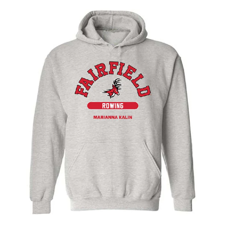 Fairfield - NCAA Women's Rowing : Marianna Kalin - Classic Fashion Shersey Hooded Sweatshirt Hoodie with Slit Hem Functional Movement