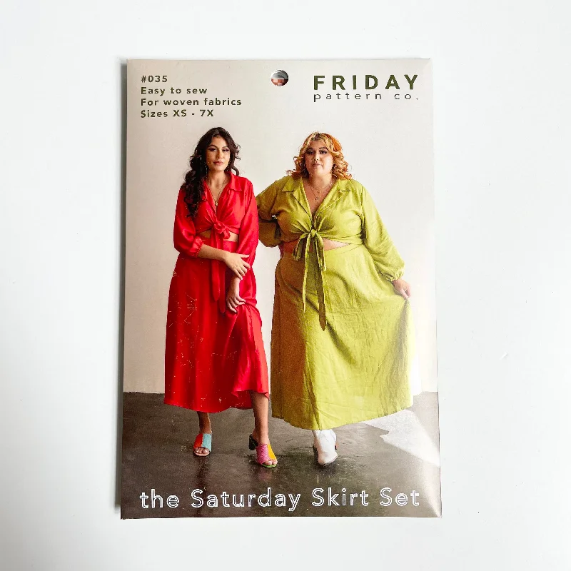 Friday Pattern Company : The Saturday Skirt Set satin skirt smooth