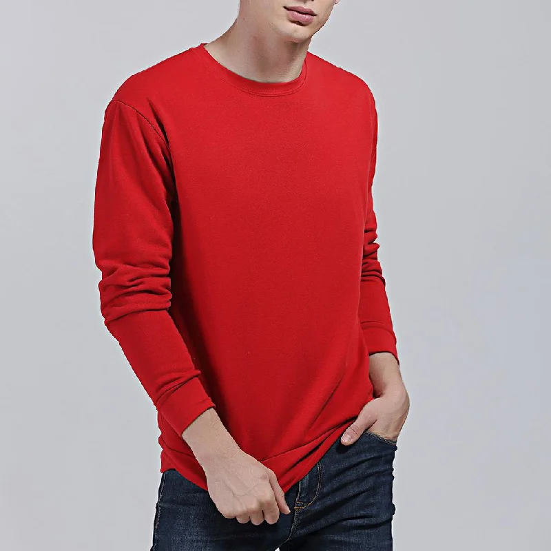 Men's Fashion Crew Neck Jumper Sweater Pullover Basic Blank Sweatshirts Tops Hoodie with Raw Hem Edgy Unfinished