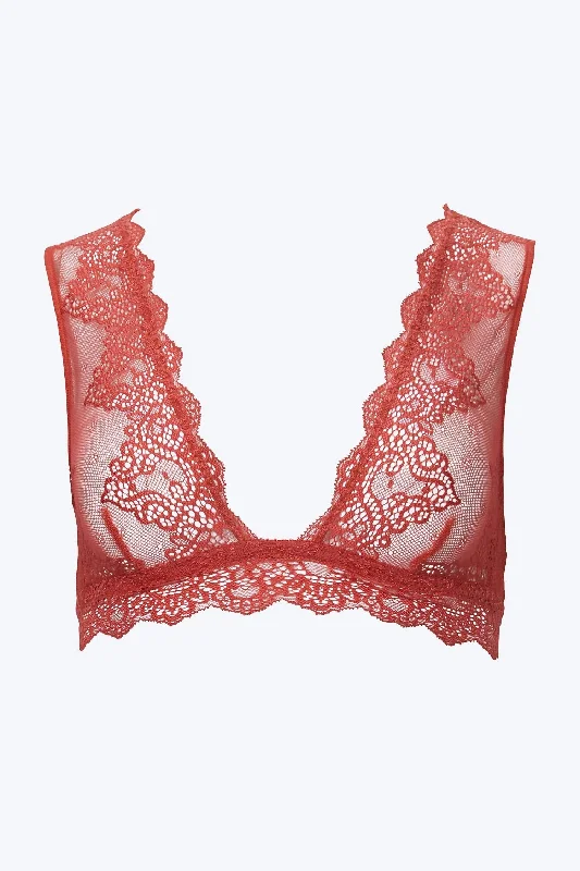 So Fine Lace Tank Bralette In Guava sexy tank top