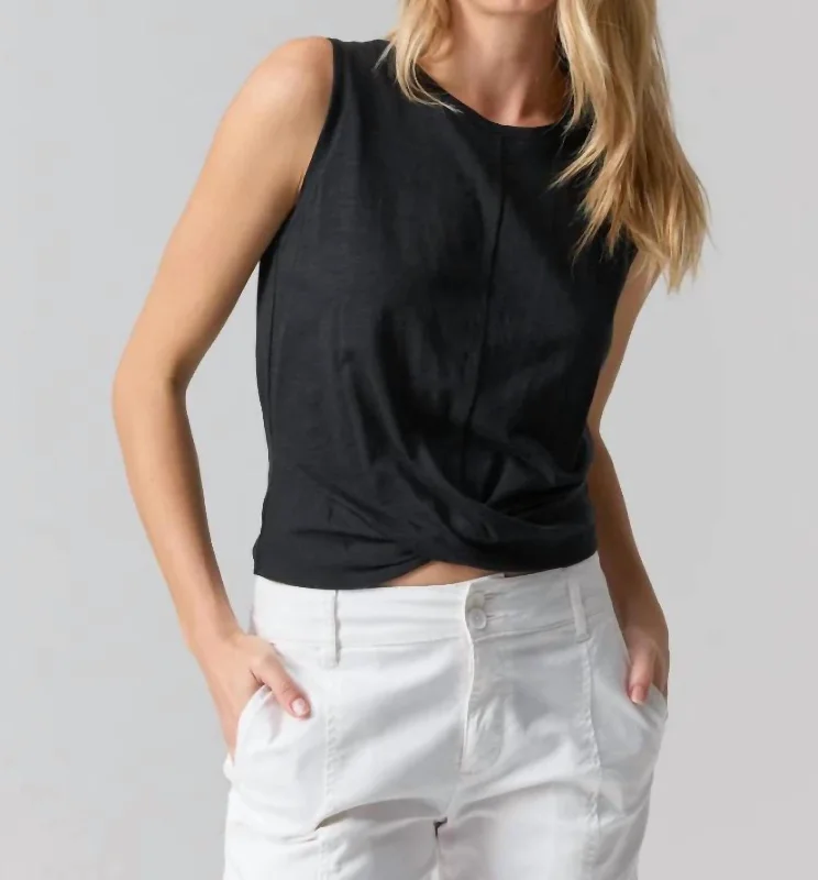 Twisted Tank Top In Black ivory tank top