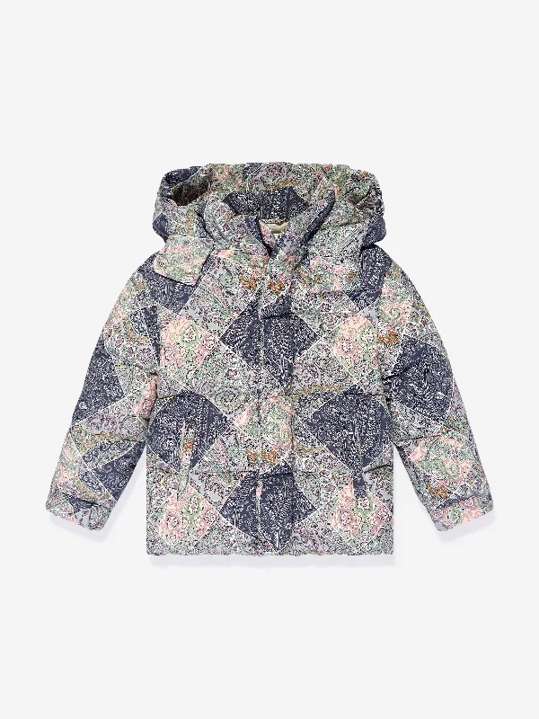 Etro Kids Paisley Puffer Jacket in Blue Tailored Jacket Straight Jacket A-Line Jacket