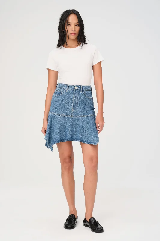 HAV - DENIM MINI SKIRT | TUNNEL VISION a-line skirt cut